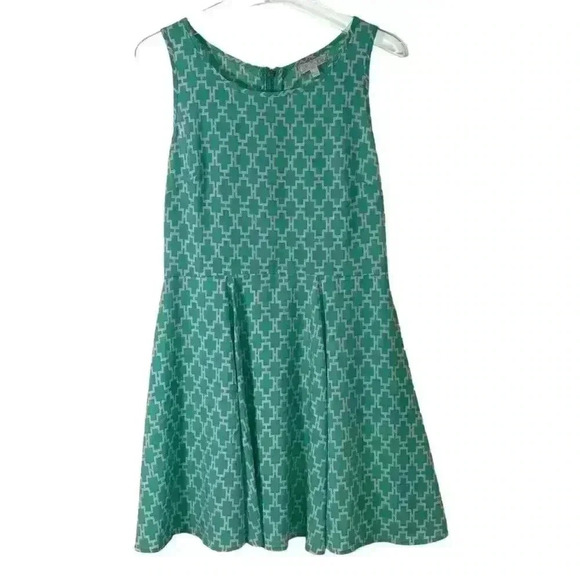 Gianni Bini Dresses & Skirts - GB Women’s Mint Green & White Geometric Fit & Flare Dress Size Large